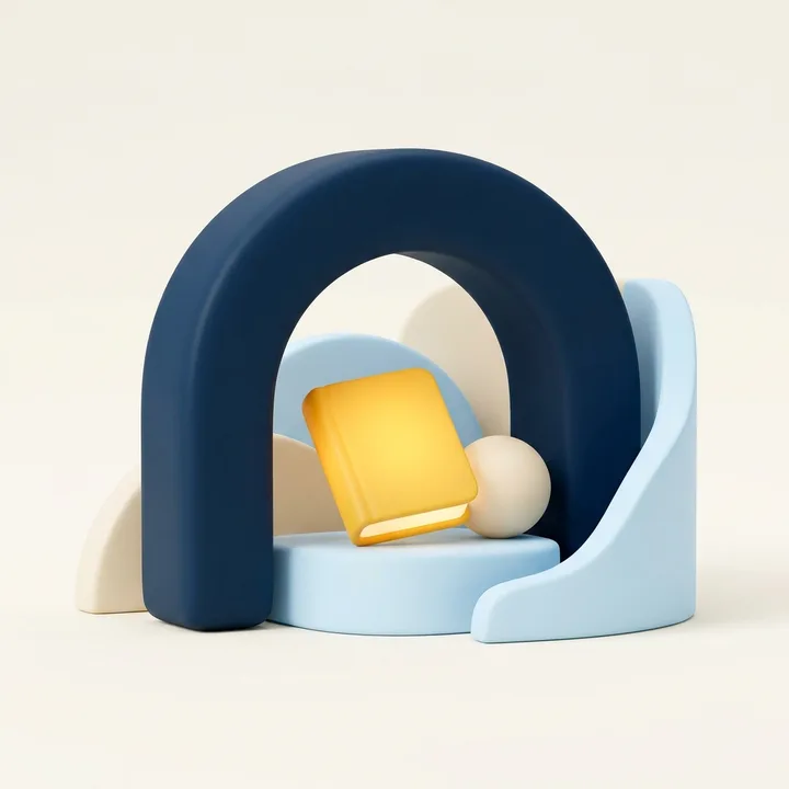 Protective arch sheltering a glowing book