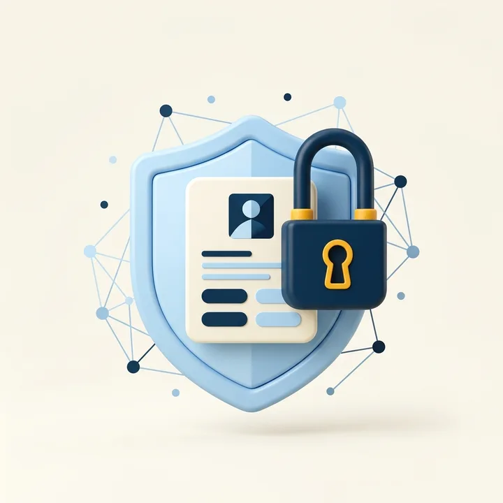 Shield and lock protecting a digital profile